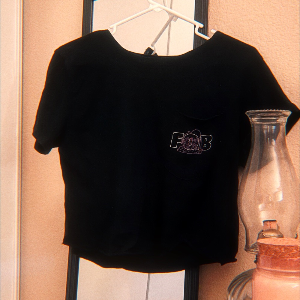 hot topic fall out boy mania album black crop top